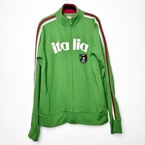 Vintage Roma Athletica Italia Track Jacket Full Zip Green High Neck Stripe L